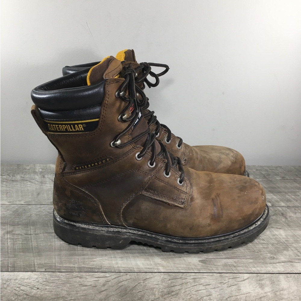 Cat Caterpillar Mens Salvo 8" Waterproof Steel Toe Thinsulate Work Boots 10.5 W